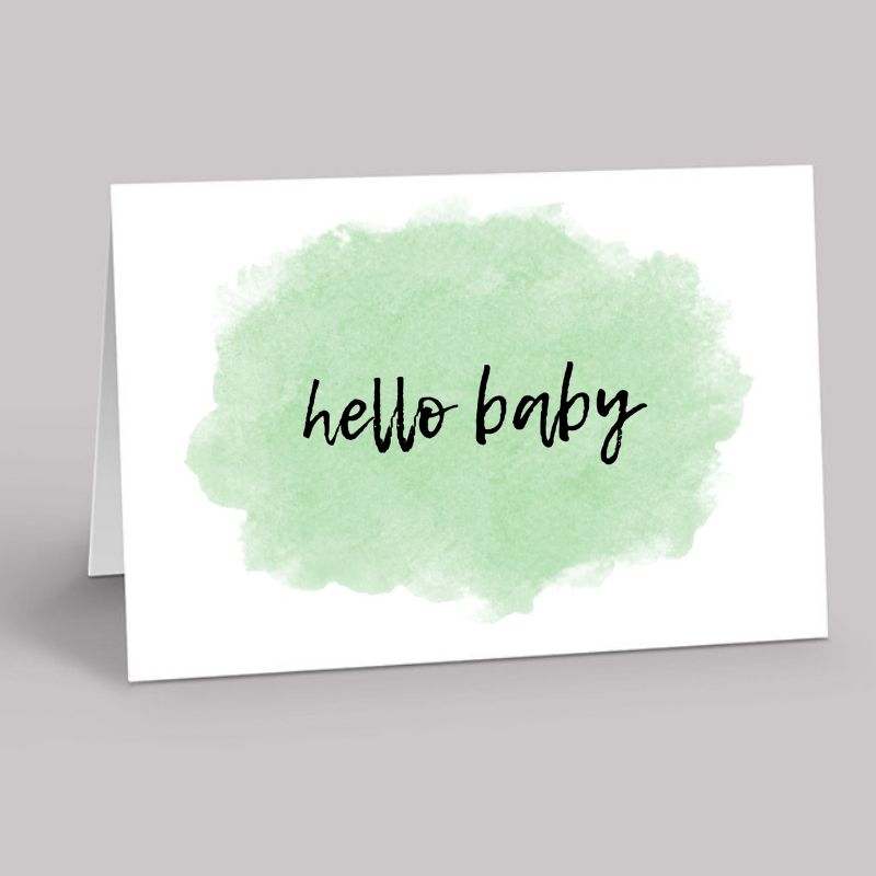 Hello Baby Watercolour card