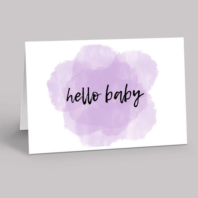 Hello Baby Watercolour card