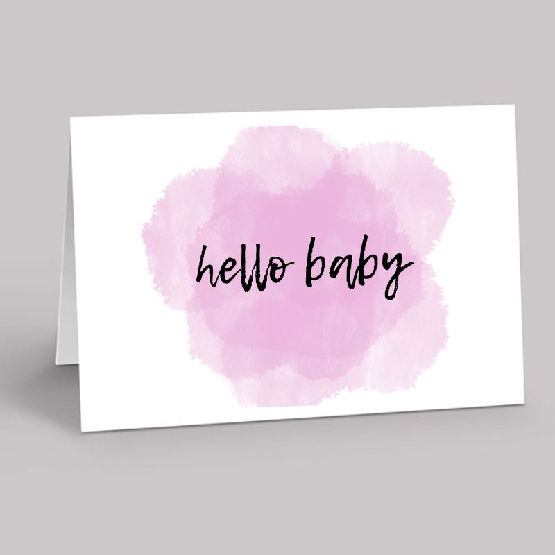 Hello Baby Watercolour card