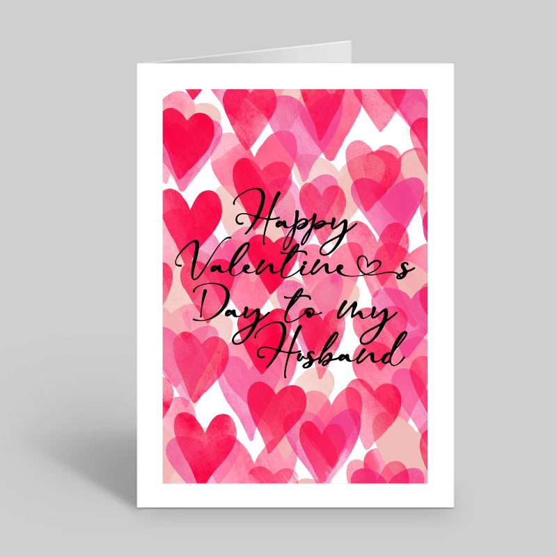 Happy Valentines Day Watercolour Hearts