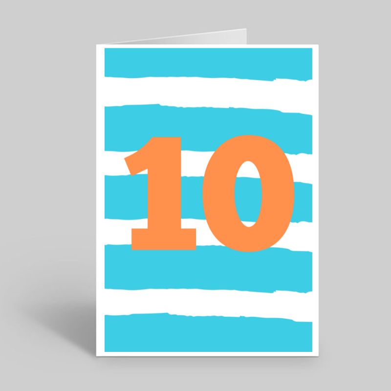 Colourful age 10 card