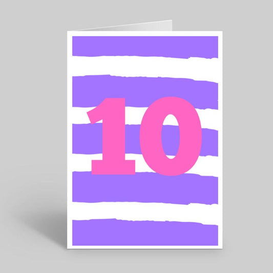 Colourful age 10 card