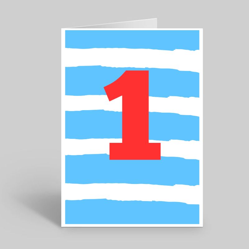 Colourful age 1 card