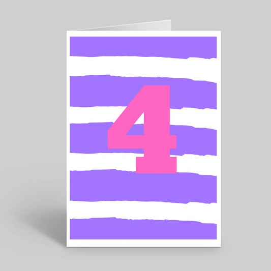 Colourful age 4 card