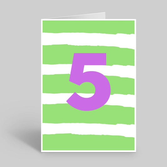 Colourful age 5 card