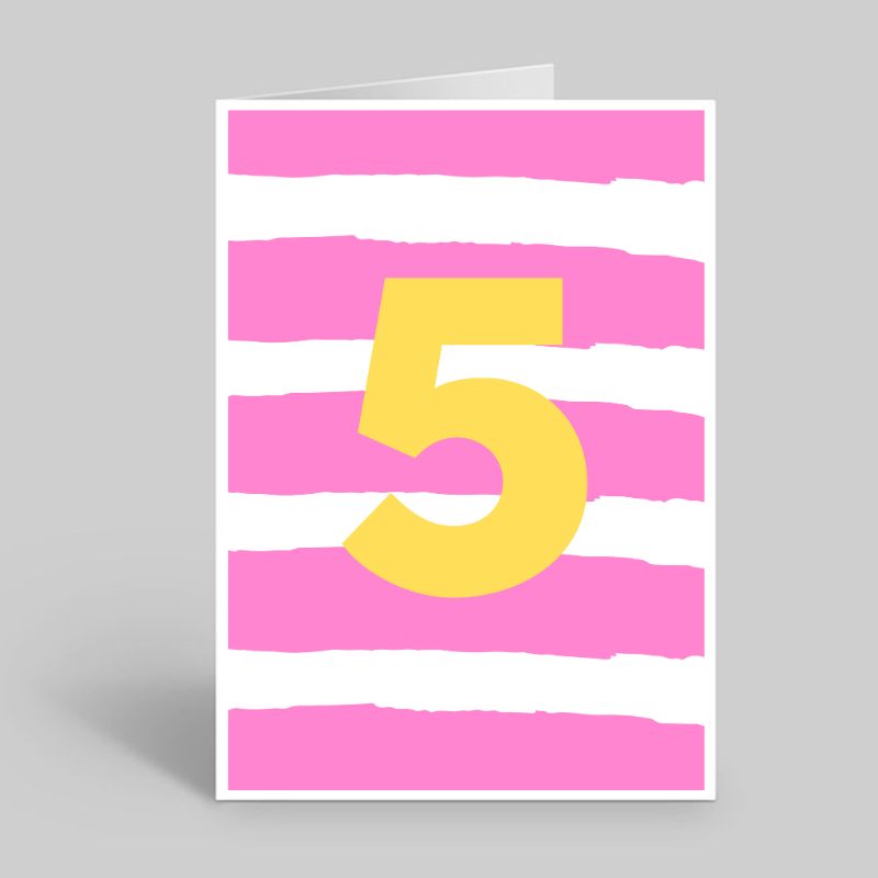 Colourful age 5 card