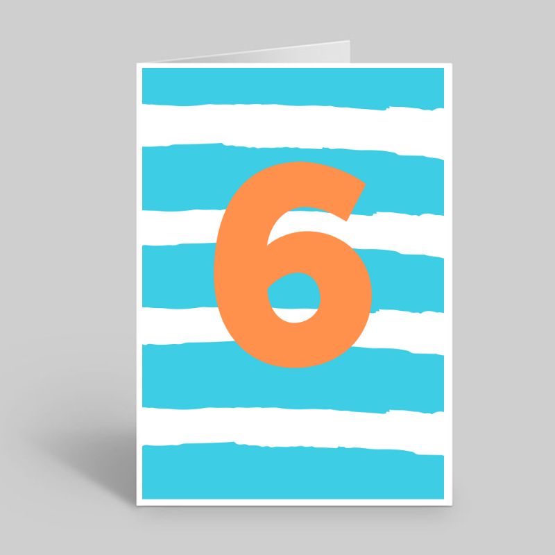 Colourful age 6 card