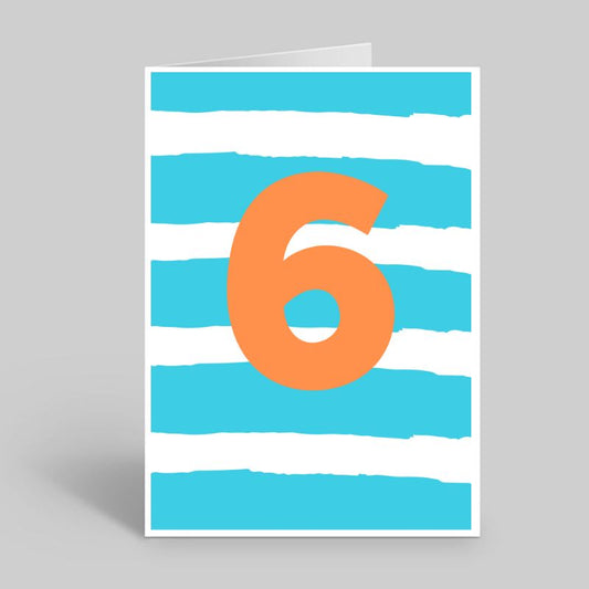 Colourful age 6 card
