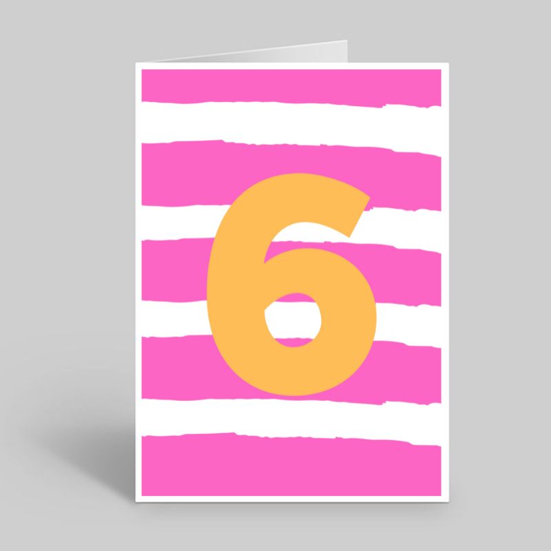 Colourful age 6 card