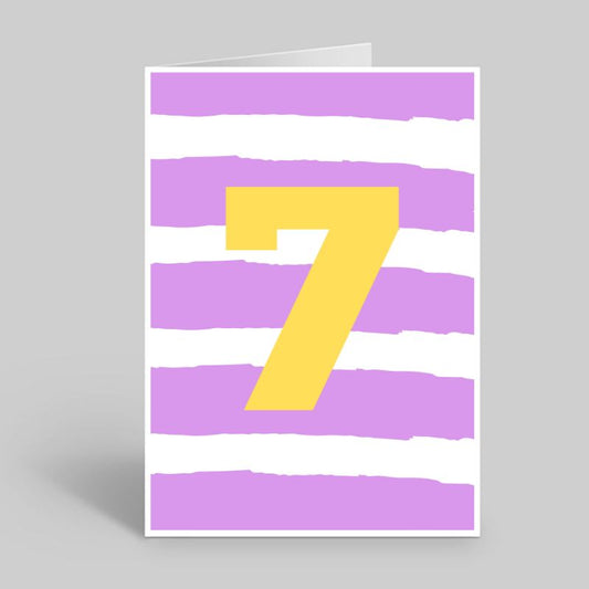 Colourful age 7 card