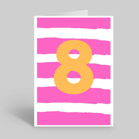 Colourful age 8 card