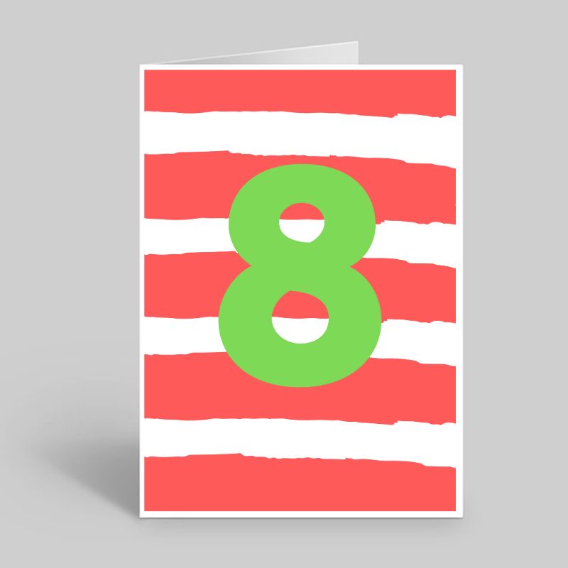 Colourful age 8 card