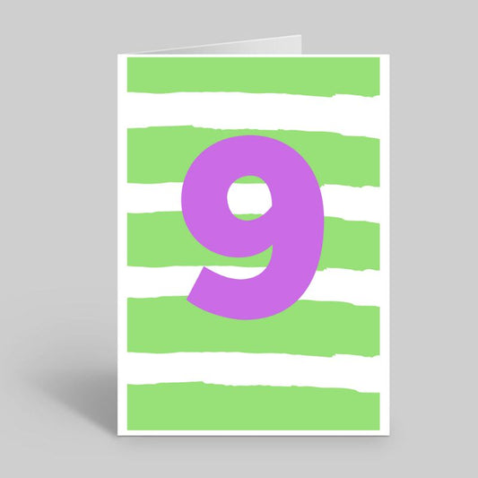 Colourful age 9 card