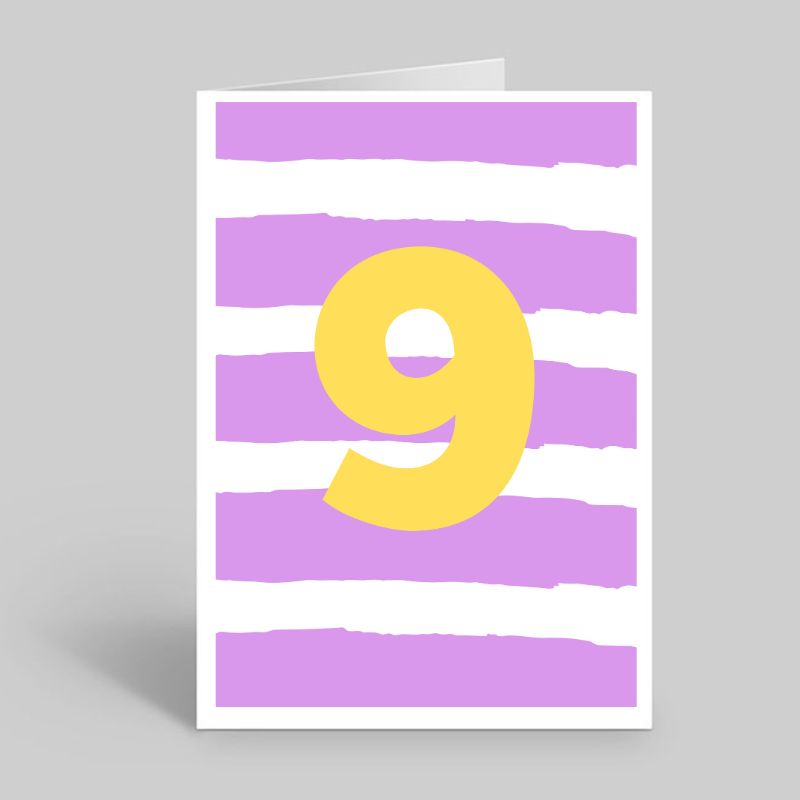 Colourful age 9 card