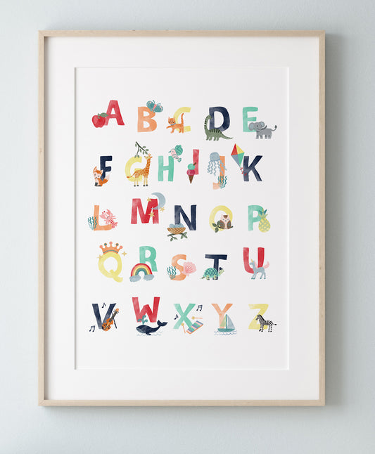 Nursery Alphabet Print with characters