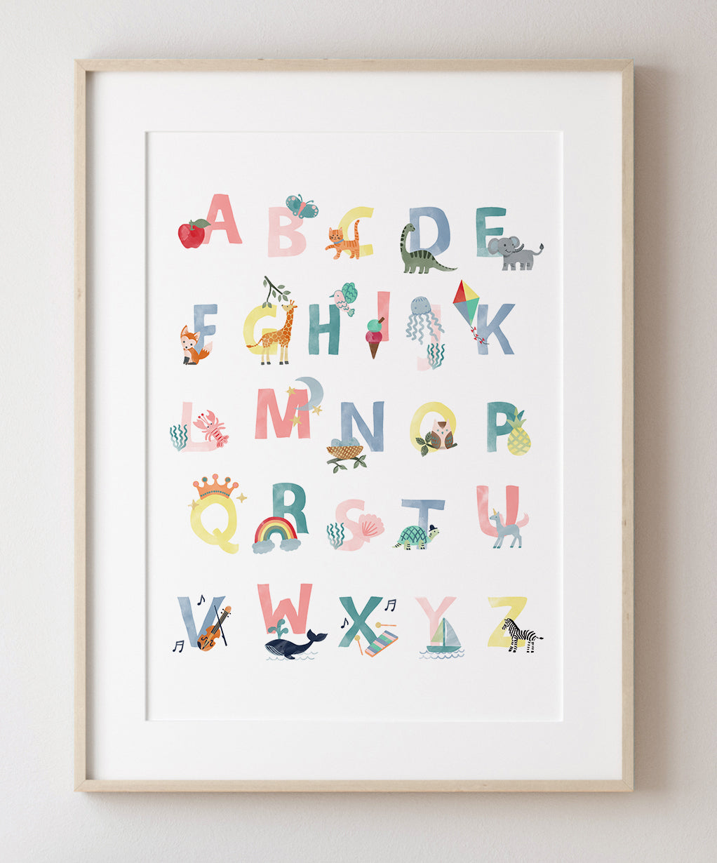 Nursery Alphabet Print with characters
