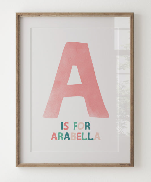 Watercolour Initial Print
