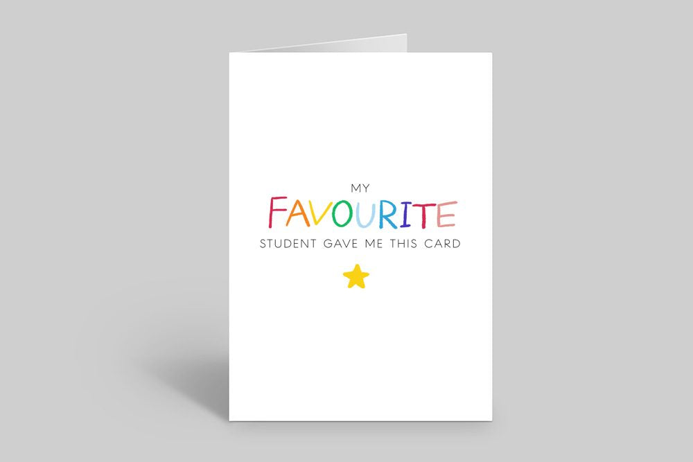 Teacher Card - Favourite Student