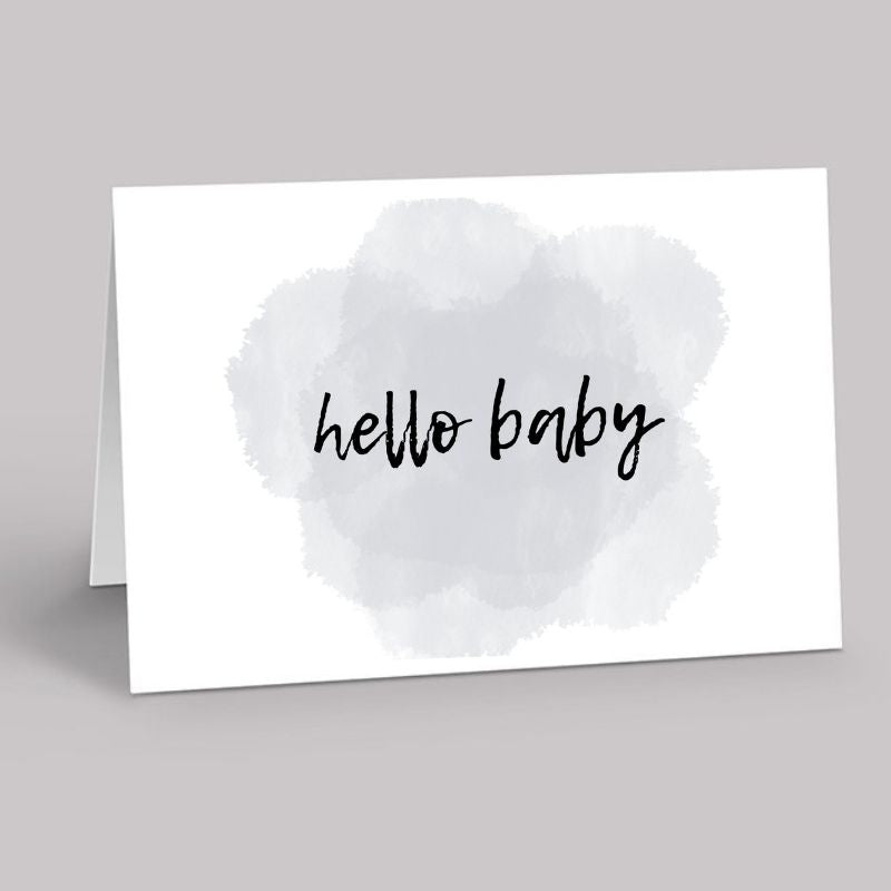 Hello Baby Watercolour card