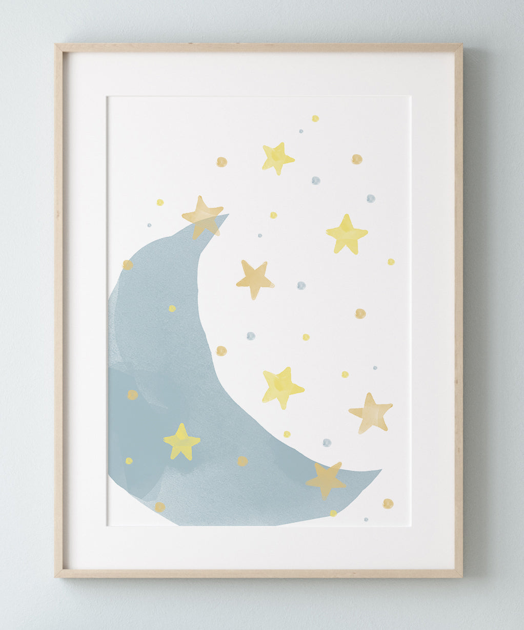Love you to the moon & back nursery print