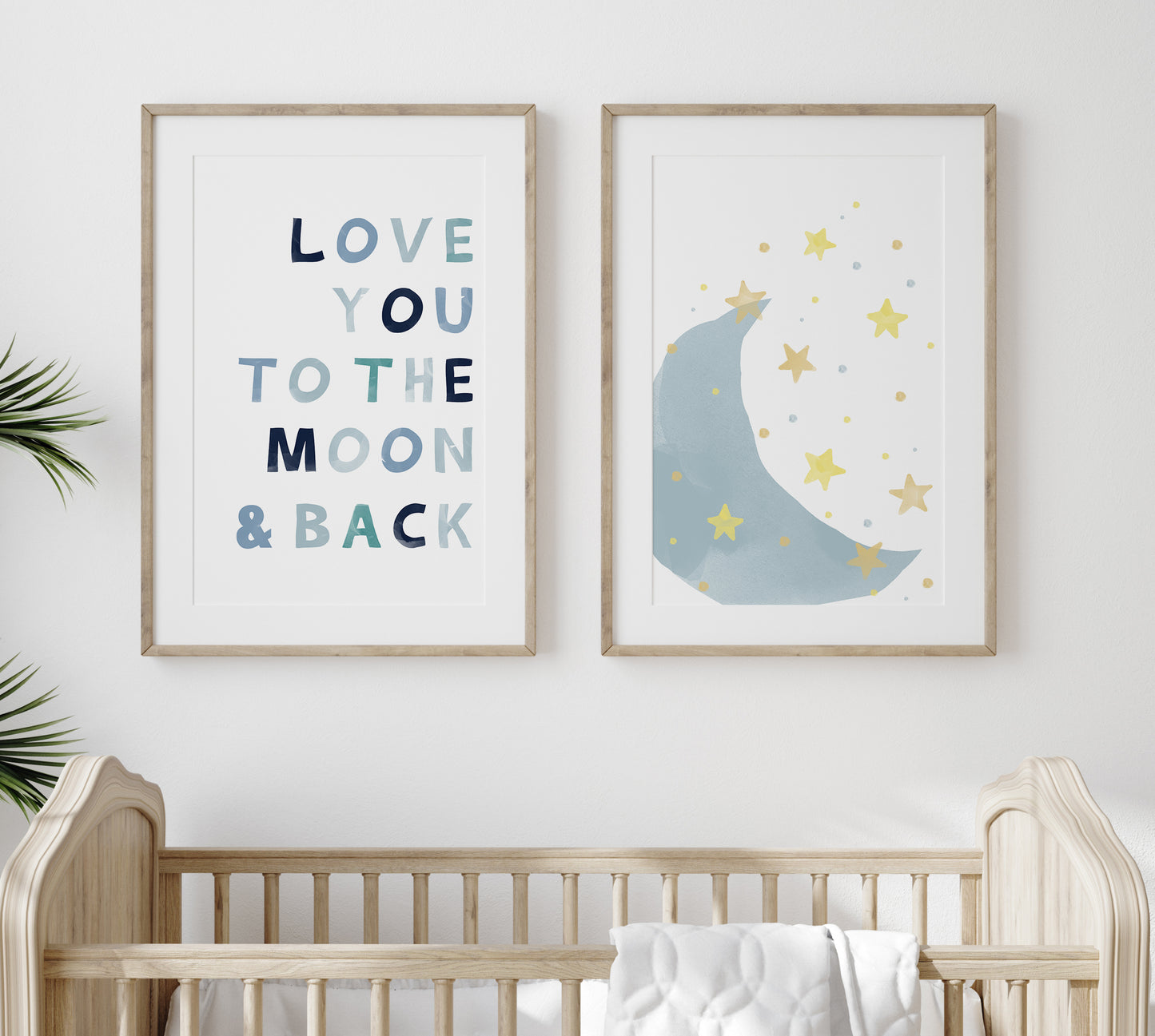 Love you to the moon & back nursery print