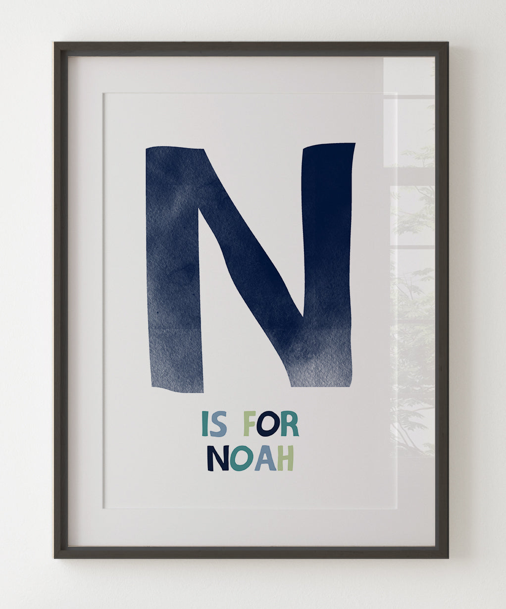Watercolour Initial Print