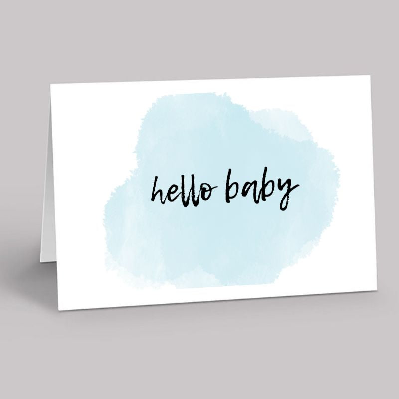 Hello Baby Watercolour card