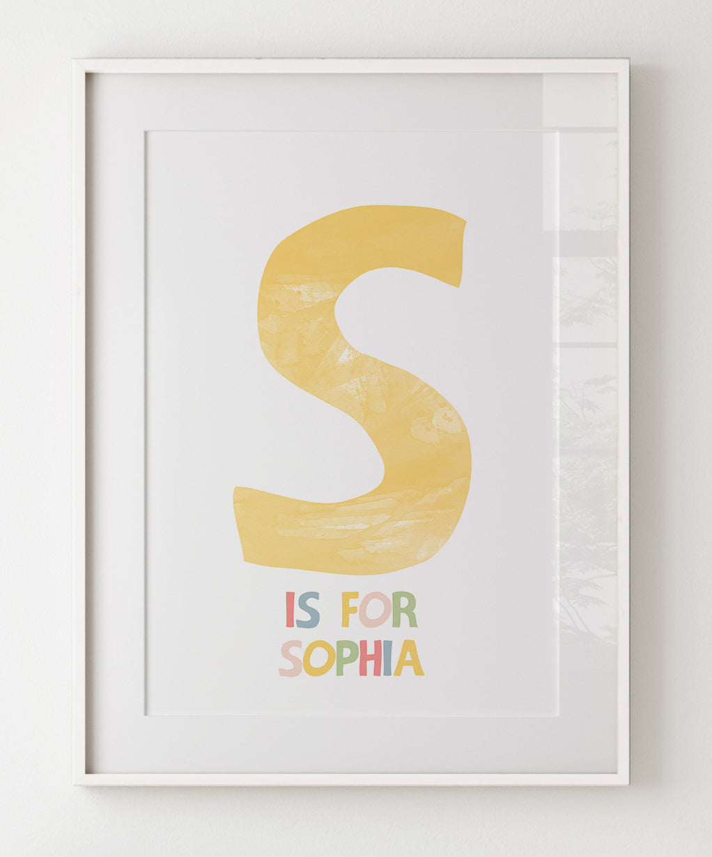 Watercolour Initial Print