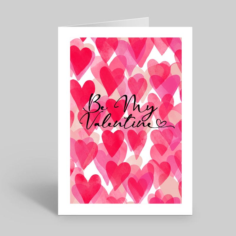 Happy Valentines Day Watercolour Hearts