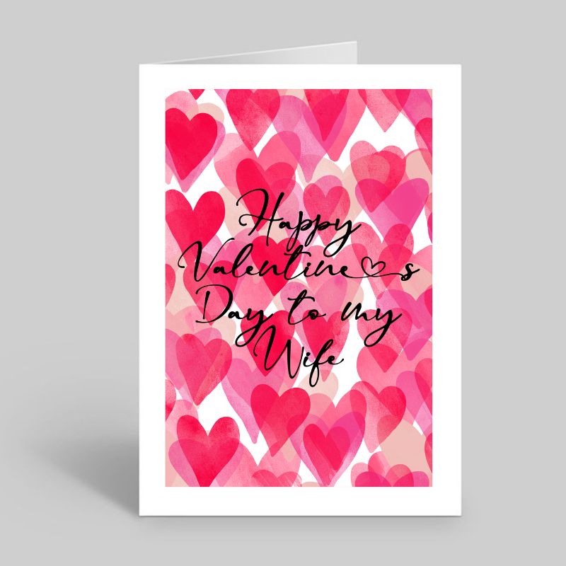 Happy Valentines Day Watercolour Hearts