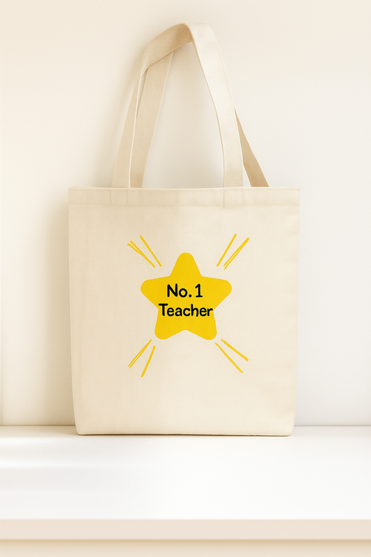 No. 1 Teacher Star Tote Bag